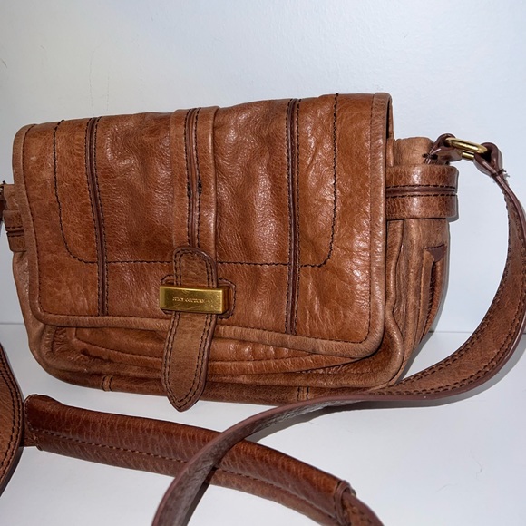 VINTAGE Juicy Couture Y2K Brown Leather Shoulder Bag Purse - Picture 3 of 8